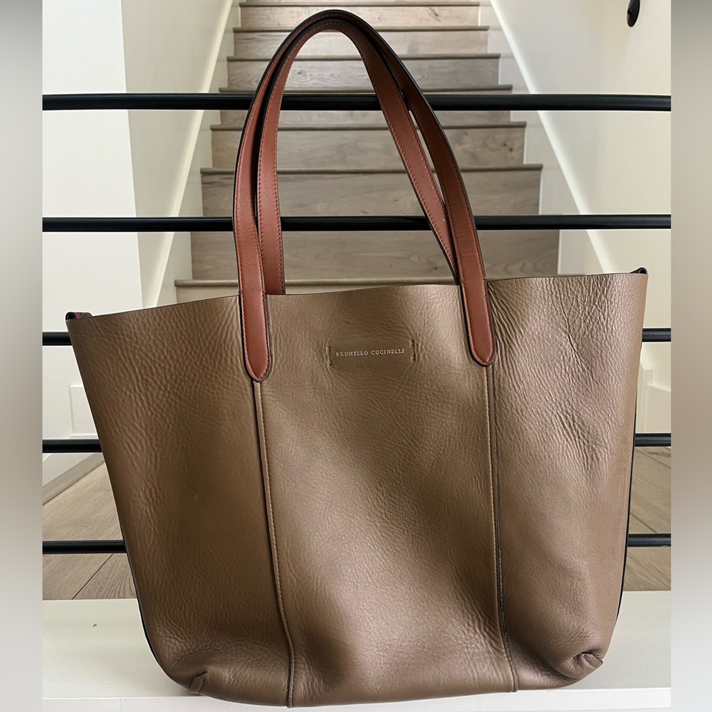 Brunello Cucinelli leather tote bag